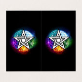 Wiccaanpentagram Visitekaartje (Buitenkant ongevouwen)