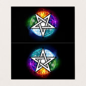 Wiccaanpentagram Visitekaartje (Buitenkant ongevouwen)