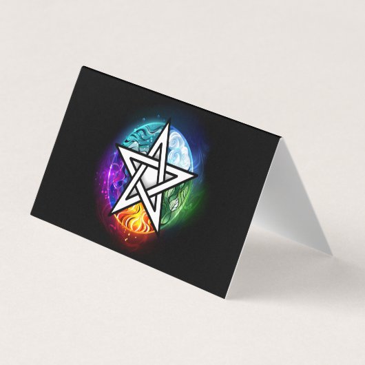 Wiccaanpentagram Visitekaartje (Achterkant)