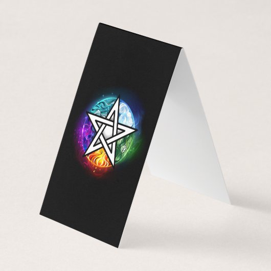 Wiccaanpentagram Visitekaartje (Voorkant)