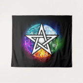 Wiccaanpentagram Wandkleed (Voorkant (horizontaal))