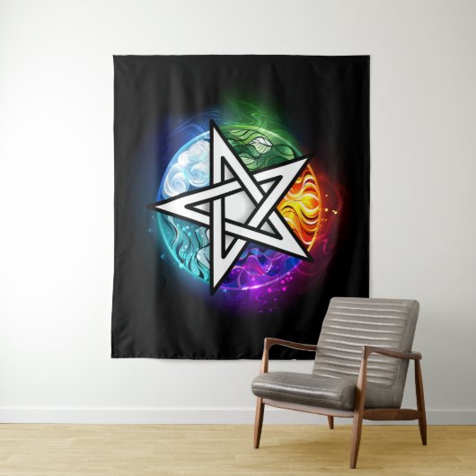 Wiccaanpentagram Wandkleed (In situ)