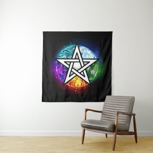 Wiccaanpentagram Wandkleed (In situ)