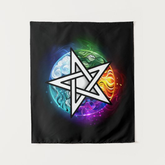 Wiccaanpentagram Wandkleed (Voorkant)