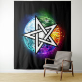 Wiccaanpentagram Wandkleed (In situ)