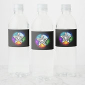Wiccaanpentagram Waterfles Etiket (Flessen)