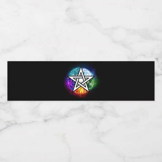 Wiccaanpentagram Waterfles Etiket (Enkel label)