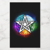 Wiccaanpentagram Wijn Etiket (Enkel label)