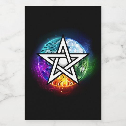 Wiccaanpentagram Wijn Etiket (Enkel label)