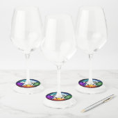 Wiccaanpentagram Wijnglaslabel (Set)