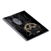 Wiccaanpentakel met zwarte kat notitieboek (Rechterzijde)