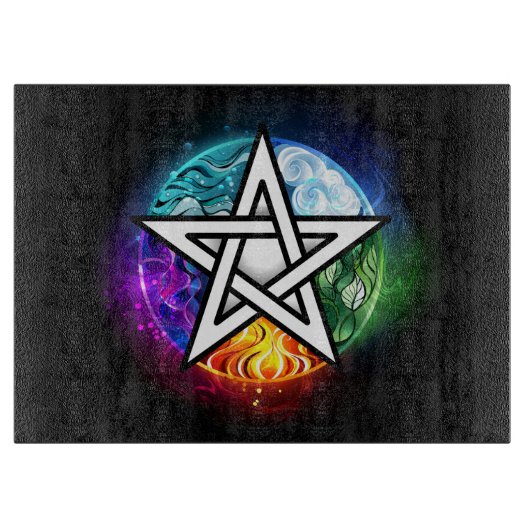 Wiccaanse pentagram snijplank (Voorkant)