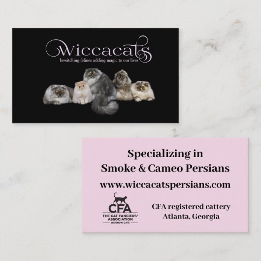 WiccaCats kleine visitekaartjes (Voorkant / Achterkant)