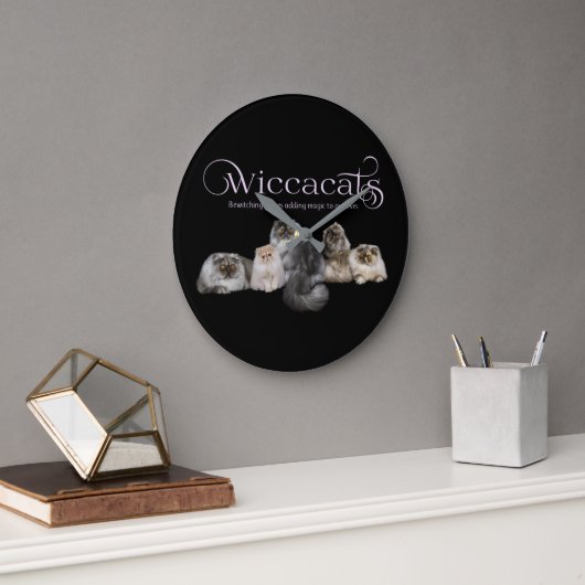 WiccaCats wandklok (Kantoor)