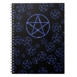 Wiccan Blue Pentacle Journal 80 met uitgelijnde pa Notitieboek