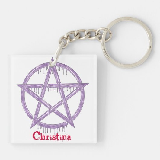 Wiccan Dragon 1 CUSTOM Name Sleutelhanger (Achterkant)