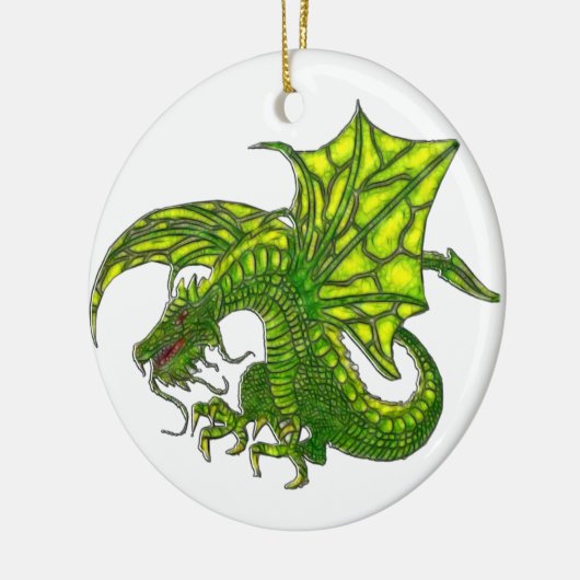 Wiccan Dragon 2 Keramisch Ornament (Links)