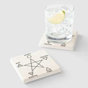 Wiccan Elemental Pentacle Kalkstenen Altaar Stenen Onderzetter