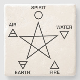 Wiccan Elemental Pentacle Kalkstenen Altaar Stenen Onderzetter