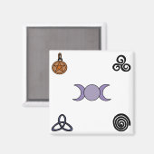 Wiccan- en Pagan-symbolen Magneet (Voorkant / Achterkant)
