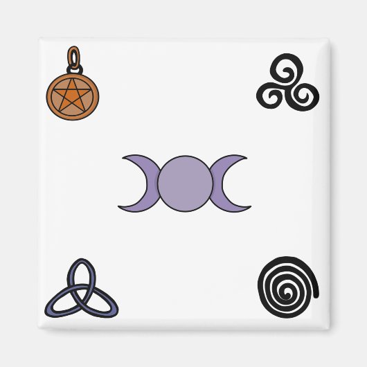 Wiccan- en Pagan-symbolen Magneet (Voorkant)