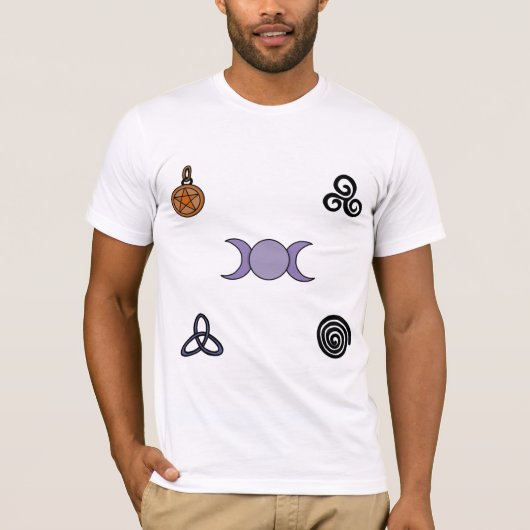 Wiccan- en Pagan-symbolen T-shirt (Voorkant)