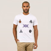 Wiccan- en Pagan-symbolen T-shirt (Voorkant volledig)
