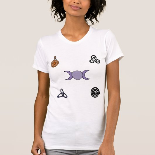 Wiccan- en Pagan-symbolen T-shirt (Voorkant)