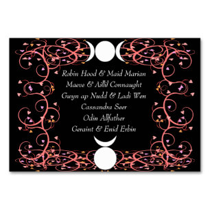 Wiccan God & Goddess Handfasting Named Table Card Kaart