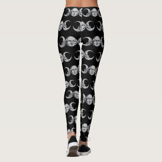 Wiccan Goddess Moon Witch die graffend comit Leggings (Achterkant)