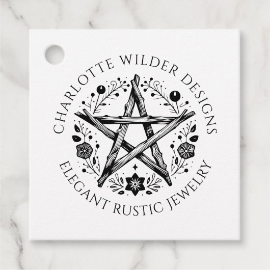 Wiccan heidense sieraden bedankjes labels (Voorkant)