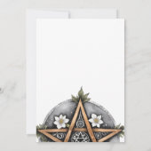 Wiccan Imbolc Candlemas Floral Pentacle Holiday Kaart (Achterkant)