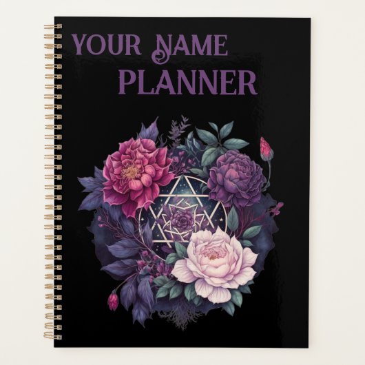 Wiccan Lavendel Pyreneeën Pentacle Planner (Voorkant)