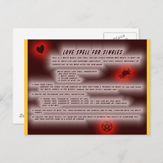 Wiccan Love Spell Briefkaart (Voorkant / Achterkant)