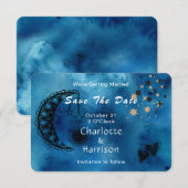 Wiccan Magic Constellation Ongewone bruiloft Save The Date (Voorkant / Achterkant)