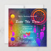 Wiccan Magic Ongewone bruiloft Bewaar de datum Magnetische Uitnodiging (Voorkant)