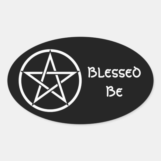 Wiccan & Magick Pentagram Pentacle - M1 Ovale Sticker (Voorkant)