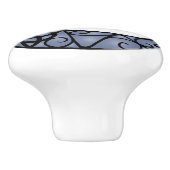 Wiccan Pagan Paarse en zwarte maanknop Keramische Knop (Zijkant)