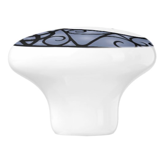 Wiccan Pagan Paarse en zwarte maanknop Keramische Knop (Zijkant)