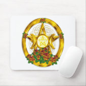Wiccan Pagan Pentacle Gold met Rozen Muismat (Met muis)