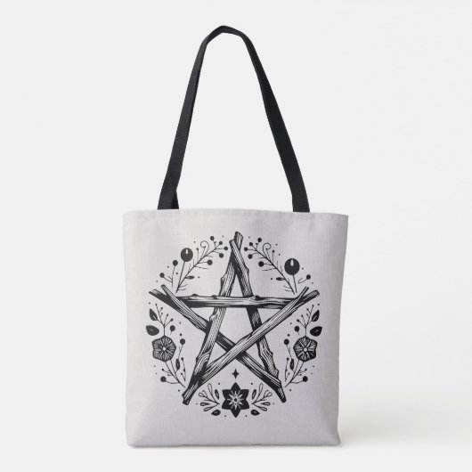 Wiccan Pagan Pentacle Tote Bag (Achterkant)
