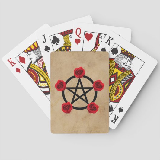 Wiccan Pagan Pentagram Rozen die kaarten afspelen (Achterkant)