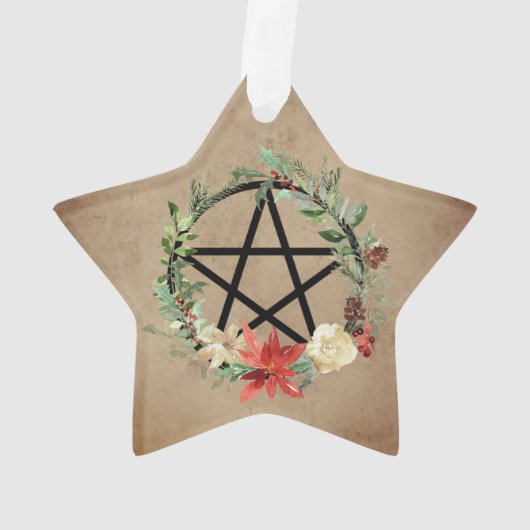 Wiccan Pagan Wreath Pentacle Ornament (achterkant)