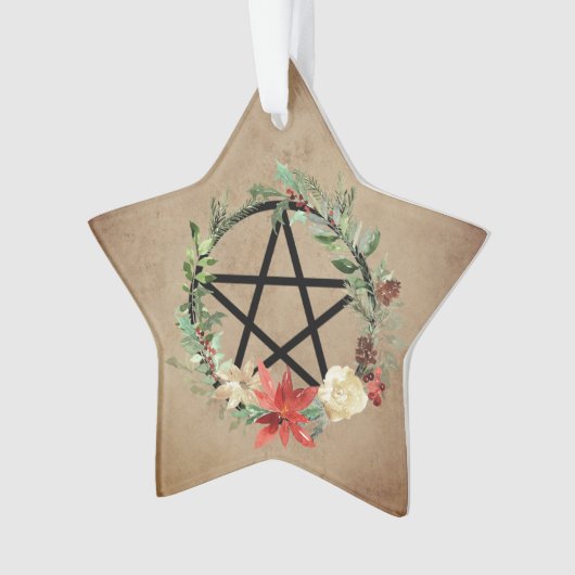 Wiccan Pagan Wreath Pentacle Ornament (voorkant)