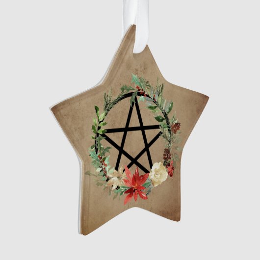 Wiccan Pagan Wreath Pentacle Ornament (voorkant)