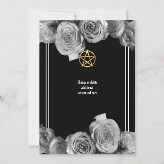 Wiccan pentacle Black bruiloft Kaart (Achterkant)