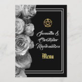 Wiccan pentacle Black bruiloft menu (Voorkant)