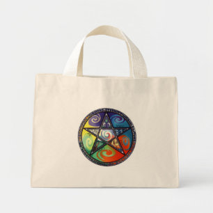 Wiccan Pentacle-elementen Mini Tote Bag