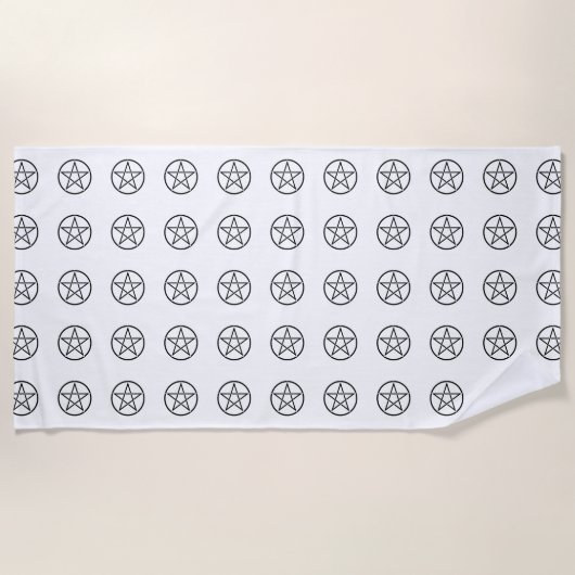 Wiccan Pentacle (Pentagram) Beach Towel Strandlaken (Voorkant)