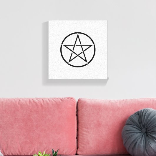 Wiccan Pentacle (Pentagram) Canvas Afdruk (Insitu (Woonkamer))
